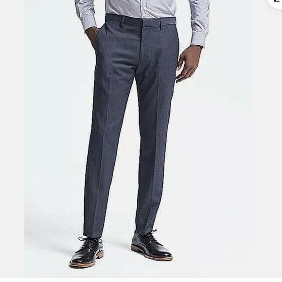 Banana Republic men's Slim Nanotex Wool Pant color Blue Multi 34x34 - Picture 1 of 9